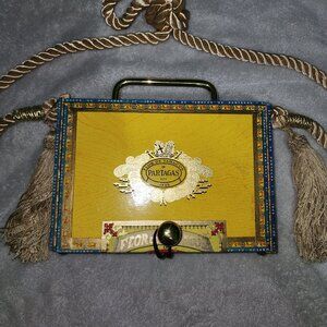 Vintage - ORIGINAL HAND CRAFTED CIGAR BOX PURSE PARTAGAS Yellow LABEL